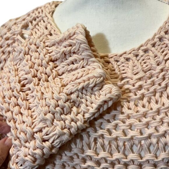 Fabiana Filippi Women's Peach Oversized Open Knit Sweater Size Large - Picture 3 of 12